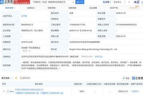 寧德時(shí)代北京布局再落子 新能源科技子公司聚焦信息技術(shù)咨詢(xún)服務(wù)